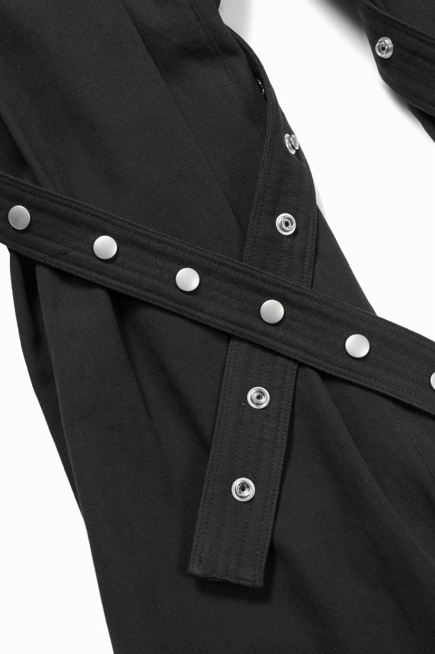 画像をギャラリービューアに読み込む, A.F ARTEFACT CROSS BELTED-LEG PANTS / COTTON LINEN TWILL (BLACK)