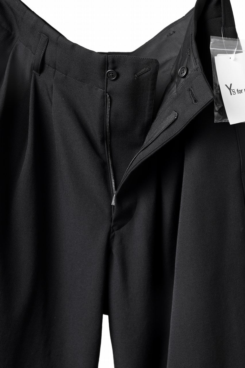 画像をギャラリービューアに読み込む, Y's for men 3TUCKS WIDE TAPERED PANTS / CLASSIC WOOL GABADINE (BLACK)