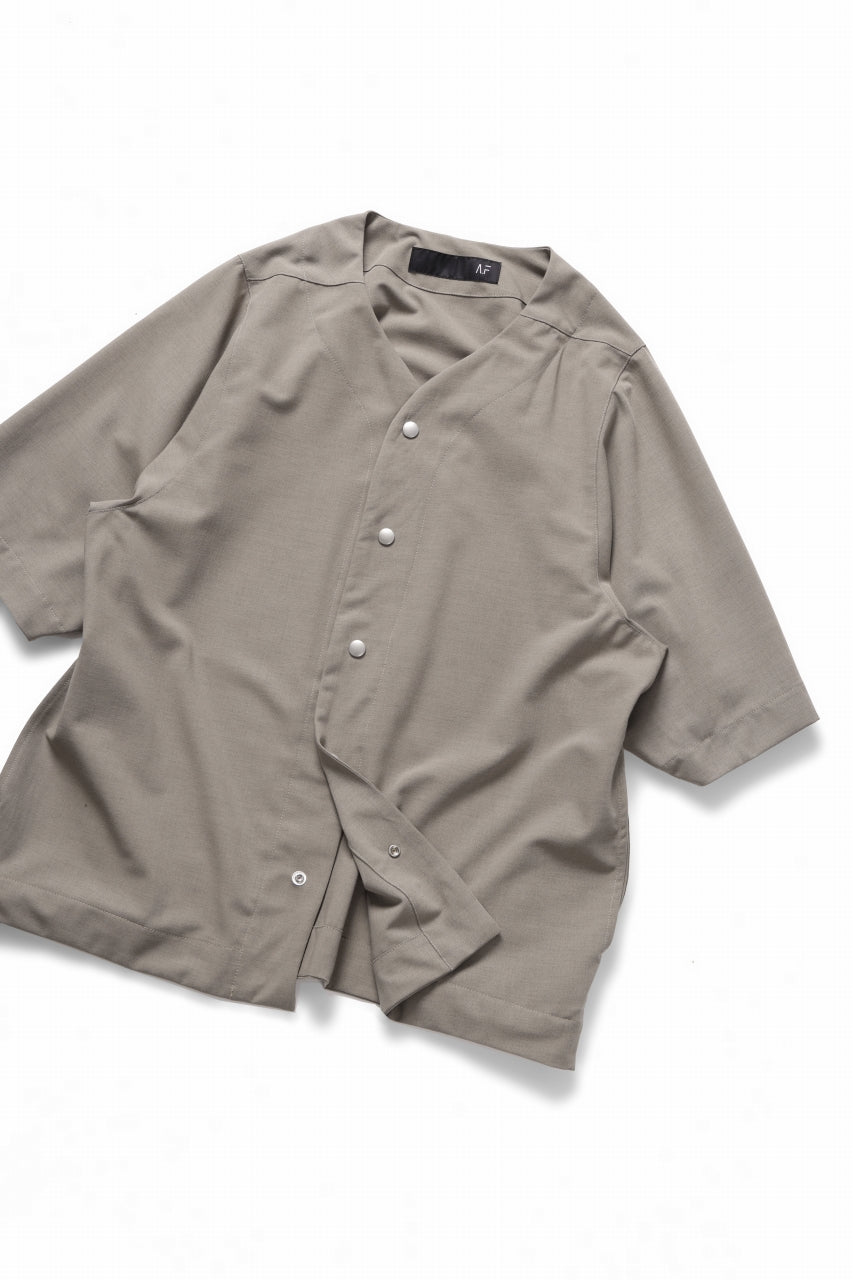 画像をギャラリービューアに読み込む, A.F ARTEFACT NO COLLAR SHIRT / TROPICAL WOOL (LIGHT BEIGE)
