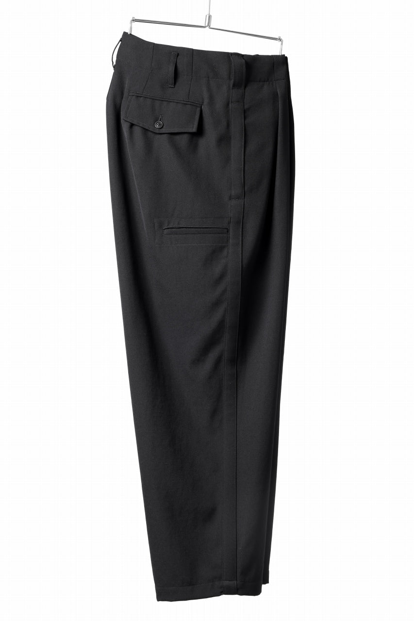 画像をギャラリービューアに読み込む, Y's for men 3TUCKS WIDE TAPERED PANTS / CLASSIC WOOL GABADINE (BLACK)