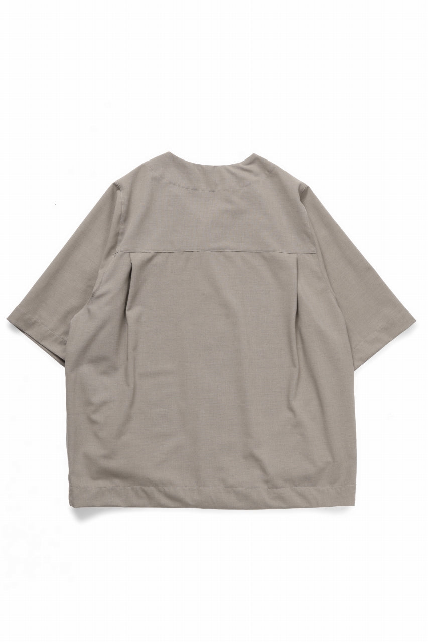 画像をギャラリービューアに読み込む, A.F ARTEFACT NO COLLAR SHIRT / TROPICAL WOOL (LIGHT BEIGE)
