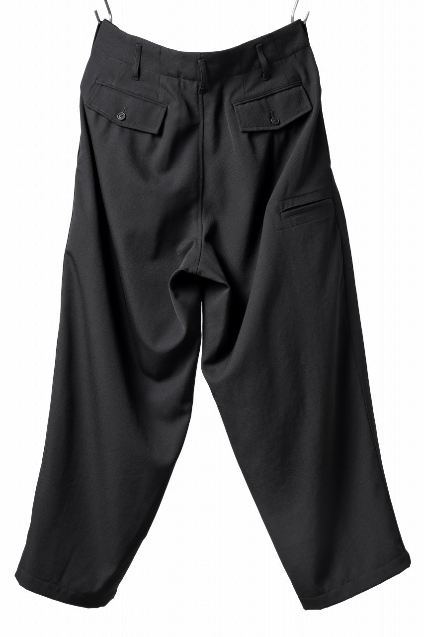 画像をギャラリービューアに読み込む, Y's for men 3TUCKS WIDE TAPERED PANTS / CLASSIC WOOL GABADINE (BLACK)