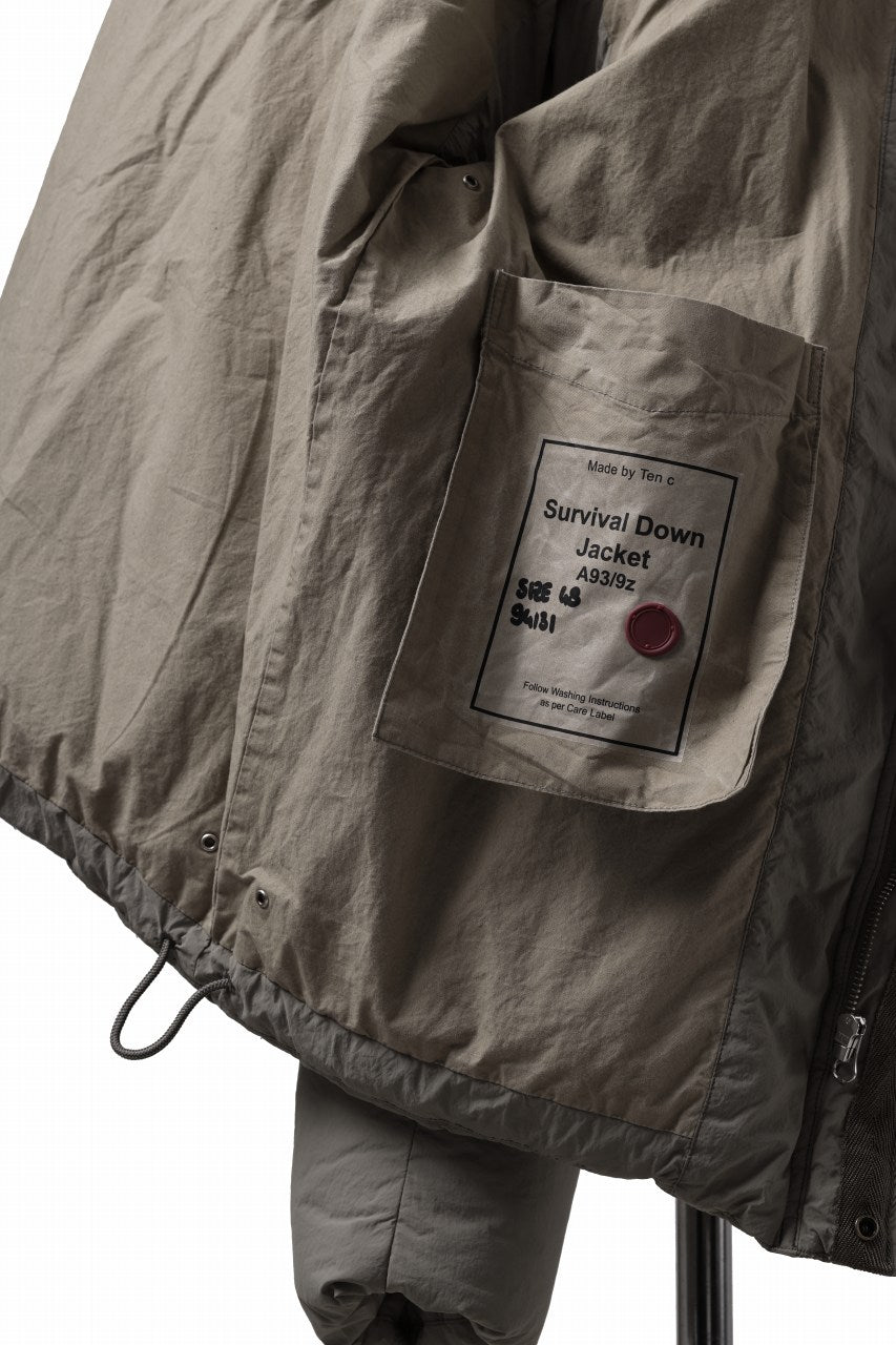 画像をギャラリービューアに読み込む, Ten c SURVIVAL DOWN JACKET / GARMENT DYED (ASH GRAY)