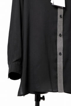 画像をギャラリービューアに読み込む, Y's for men SWITCHING COLLAR-PLACKET SHIRT / CELLULOSE LINEN (BLACK)