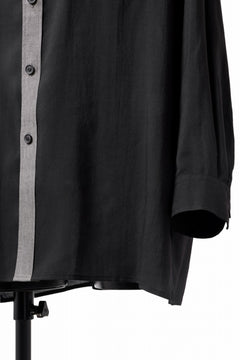 画像をギャラリービューアに読み込む, Y's for men SWITCHING COLLAR-PLACKET SHIRT / CELLULOSE LINEN (BLACK)