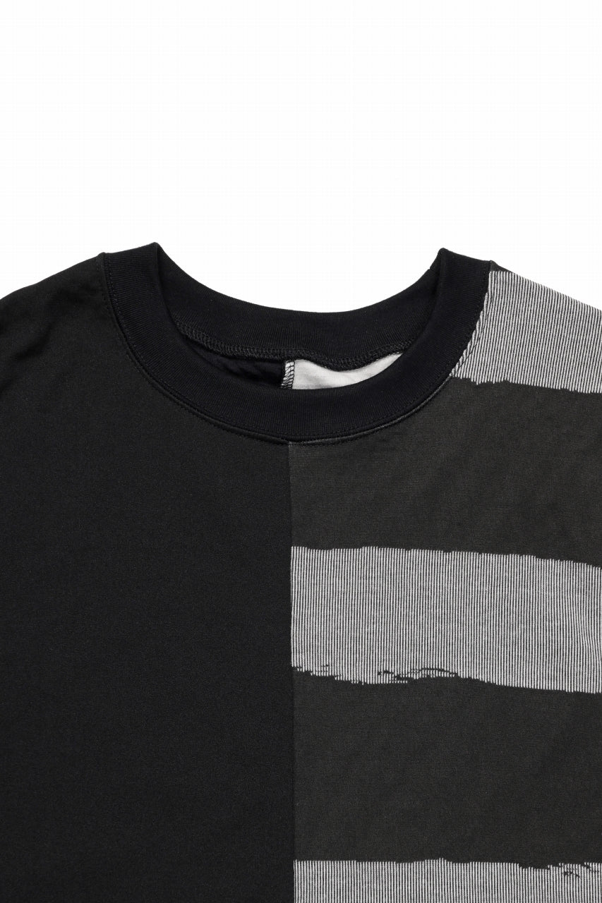 画像をギャラリービューアに読み込む, A.F ARTEFACT BOUND BORDER COMBI TEE (BLACK x LIGHT GREY)