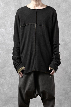 Load image into Gallery viewer, m.a+ double one piece long sleeve knit & t-shirt / T211DM/VLOH/JCL1 (BLACK/WOOD BROWN)