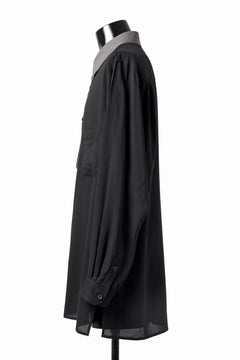 画像をギャラリービューアに読み込む, Y's for men SWITCHING COLLAR-PLACKET SHIRT / CELLULOSE LINEN (BLACK)