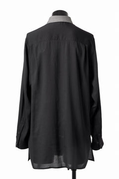 画像をギャラリービューアに読み込む, Y's for men SWITCHING COLLAR-PLACKET SHIRT / CELLULOSE LINEN (BLACK)
