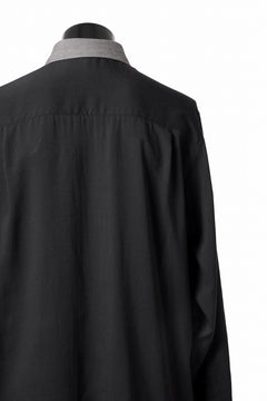 画像をギャラリービューアに読み込む, Y's for men SWITCHING COLLAR-PLACKET SHIRT / CELLULOSE LINEN (BLACK)