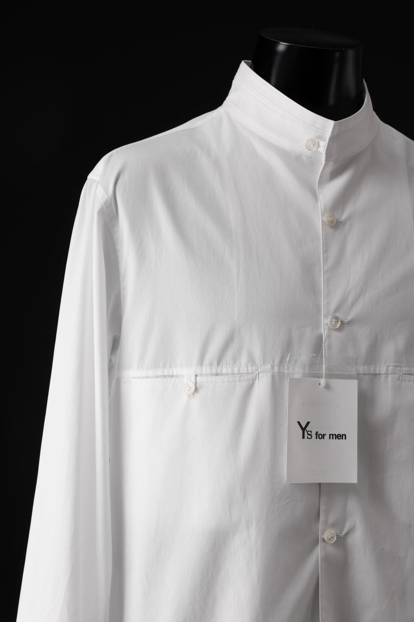 画像をギャラリービューアに読み込む, Y's for men CROSSED CHEST POCKET SHIRT / COTTON BROAD (WHITE)