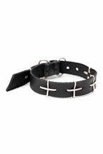 画像をギャラリービューアに読み込む, m.a+ thin silver cross studded wrist band / A-F2BL1/GR2,0 (BLACK)