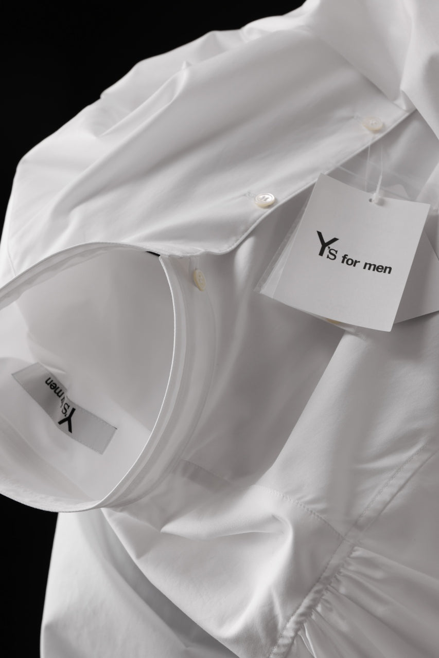 画像をギャラリービューアに読み込む, Y's for men CROSSED CHEST POCKET SHIRT / COTTON BROAD (WHITE)