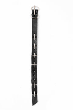 画像をギャラリービューアに読み込む, m.a+ thin silver cross studded wrist band / A-F2BL1/GR2,0 (BLACK)