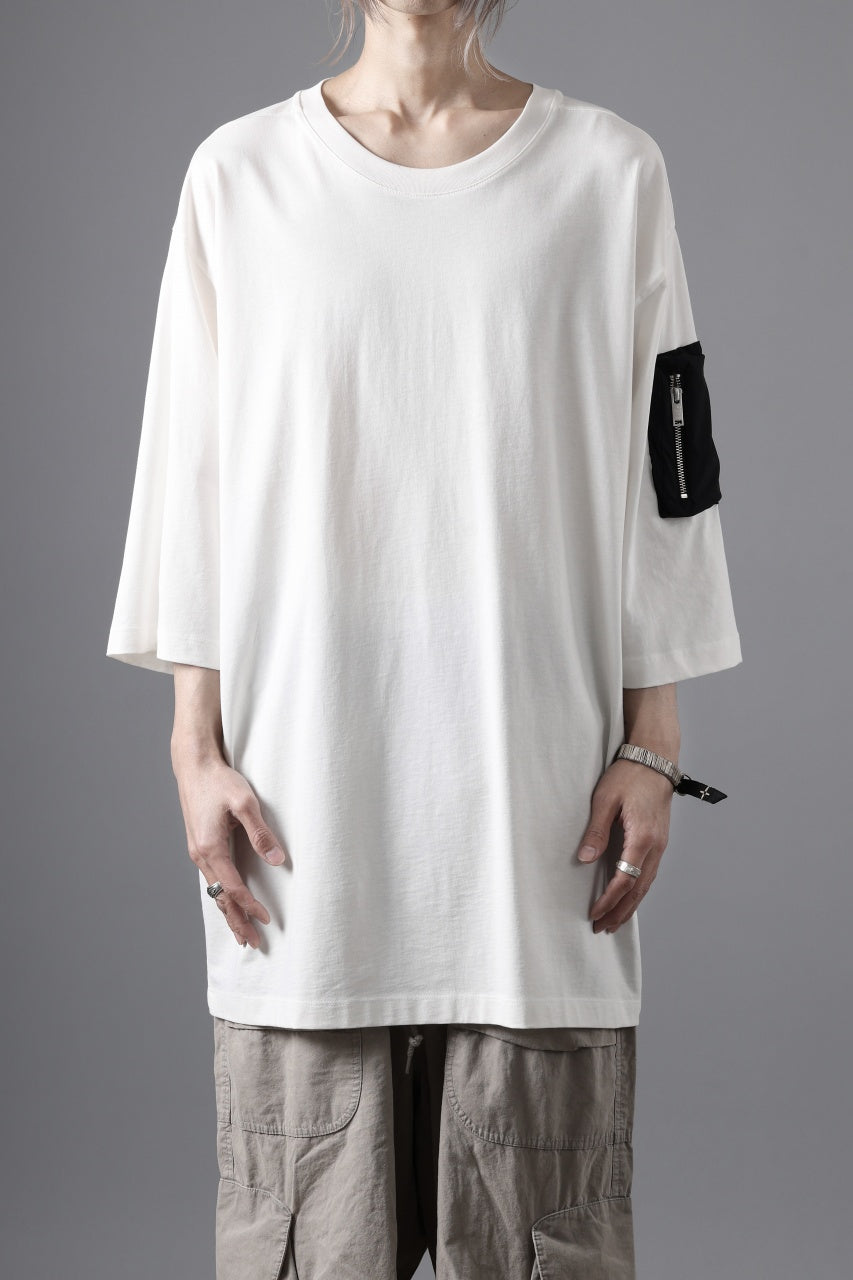 画像をギャラリービューアに読み込む, thom/krom ZIP POCKET SHORT SLEEVE TEE / COTTON JERSEY (CREAM)