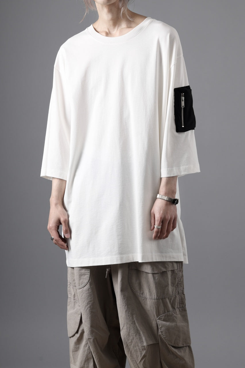 画像をギャラリービューアに読み込む, thom/krom ZIP POCKET SHORT SLEEVE TEE / COTTON JERSEY (CREAM)