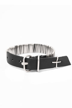 画像をギャラリービューアに読み込む, m.a+ thin silver wrapped wrist band / A-F7BL1/GR2,0 (BLACK)