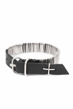 画像をギャラリービューアに読み込む, m.a+ thin silver wrapped wrist band / A-F7BL1/GR2,0 (BLACK)