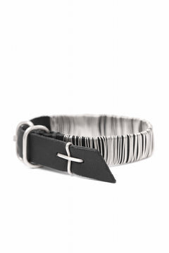 画像をギャラリービューアに読み込む, m.a+ thin silver wrapped wrist band / A-F7BL1/GR2,0 (BLACK)
