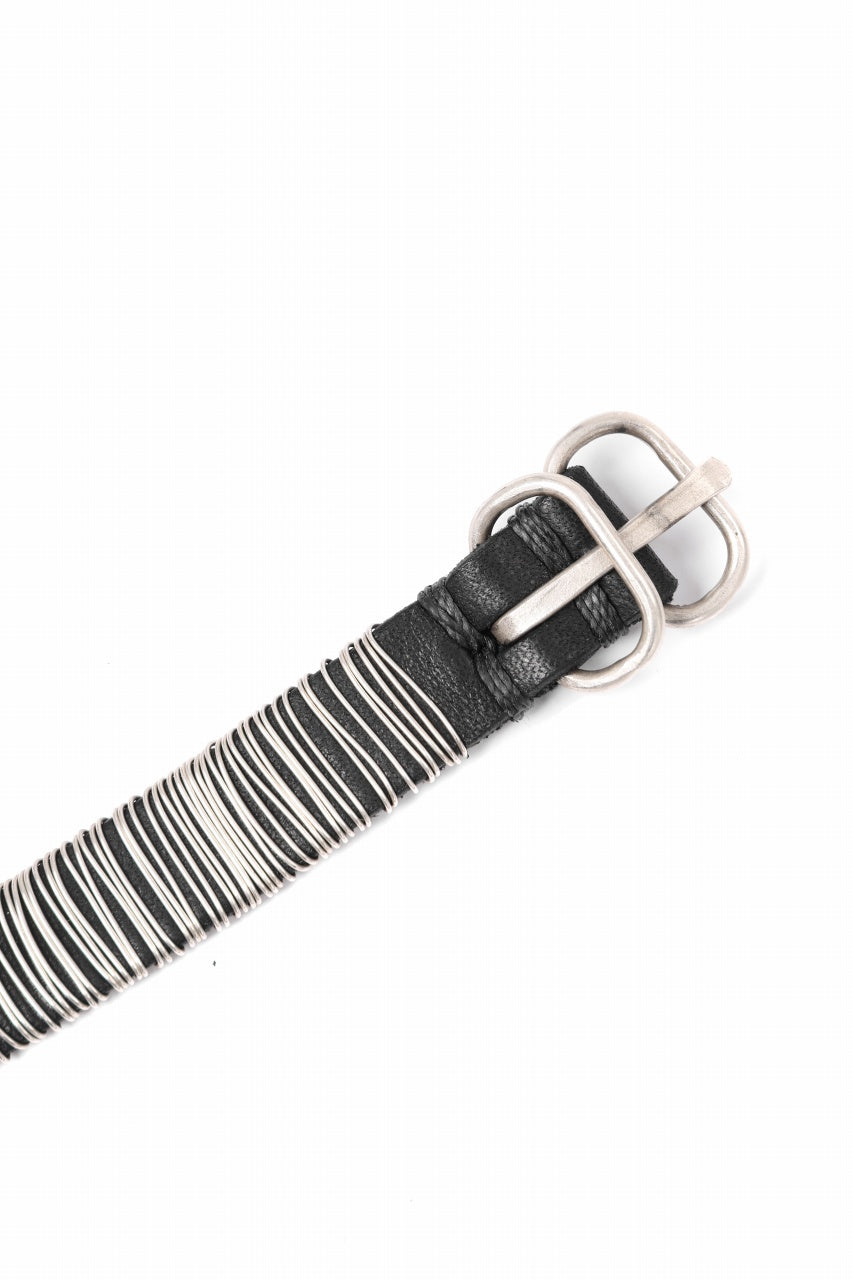 Load image into Gallery viewer, m.a+ thin silver wrapped wrist band / A-F7BL1/ GR2,0 (BLACK)