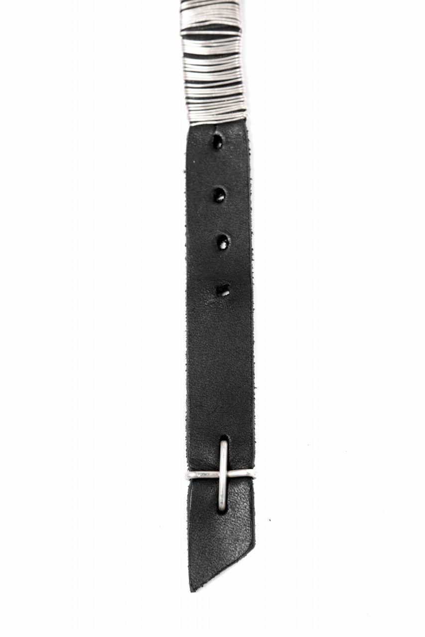 画像をギャラリービューアに読み込む, m.a+ thin silver wrapped wrist band / A-F7BL1/GR2,0 (BLACK)