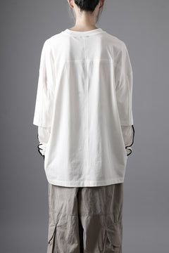 画像をギャラリービューアに読み込む, thom/krom OVERSIZED LAYER PIPING SLEEVE TEE / COTTON JERSEY (CREAM)