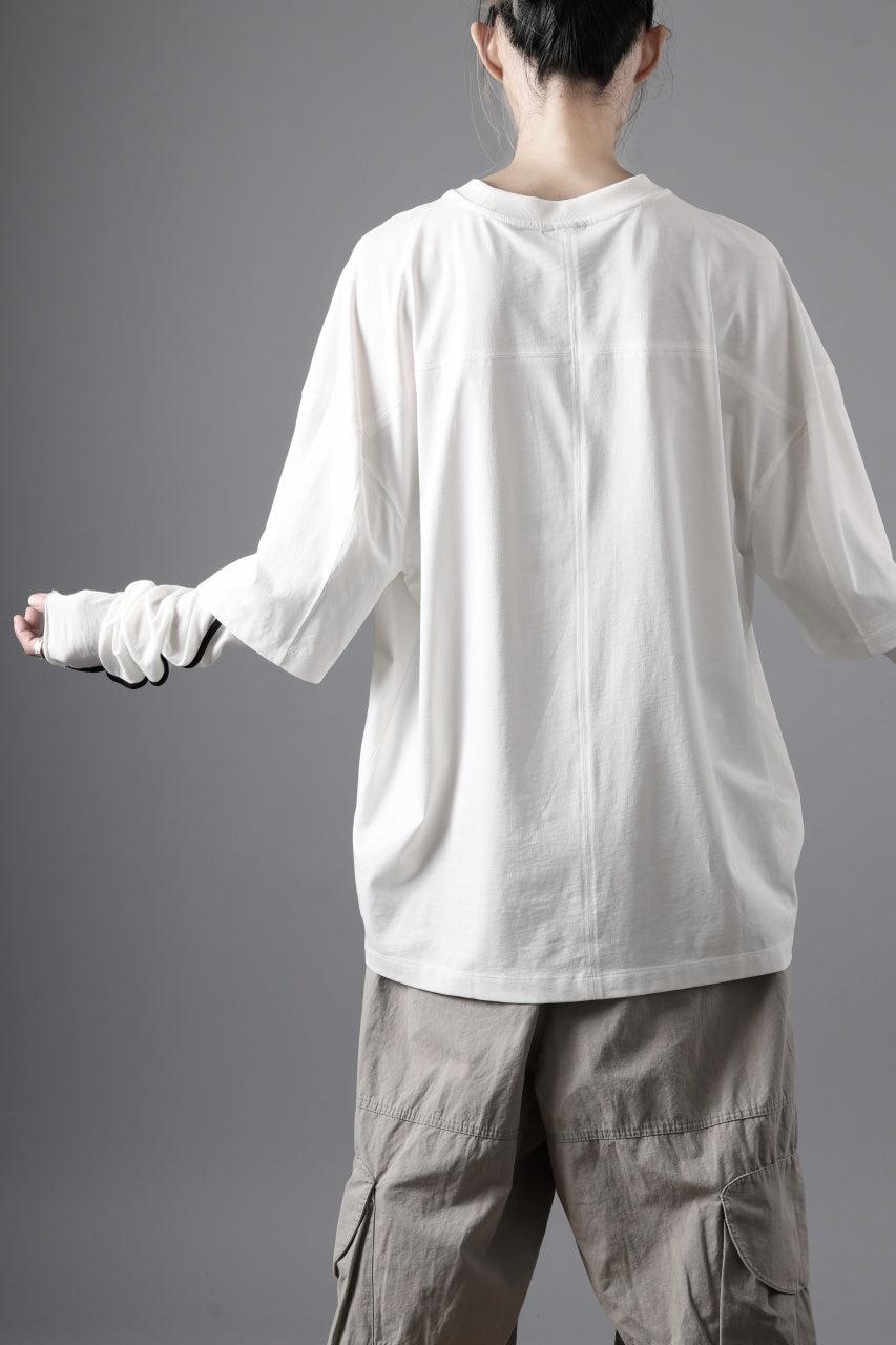 画像をギャラリービューアに読み込む, thom/krom OVERSIZED LAYER PIPING SLEEVE TEE / COTTON JERSEY (CREAM)