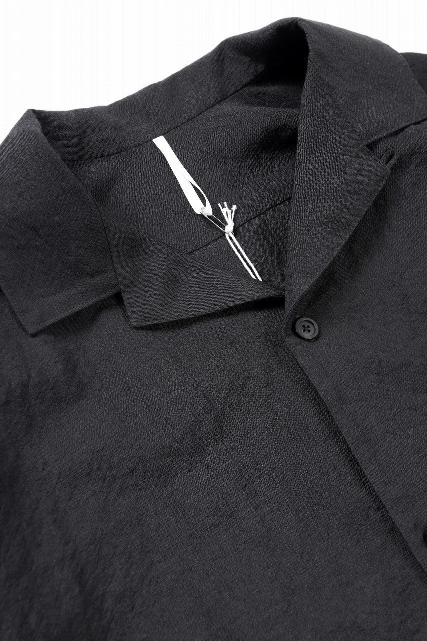 Load image into Gallery viewer, sus-sous open collar S/S shirt / L/W tumbler (BLACK)