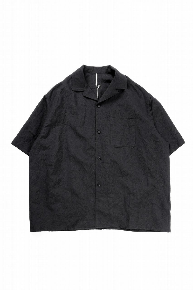 sus-sous open collar S/S shirt / L/W tumbler (BLACK) / sus