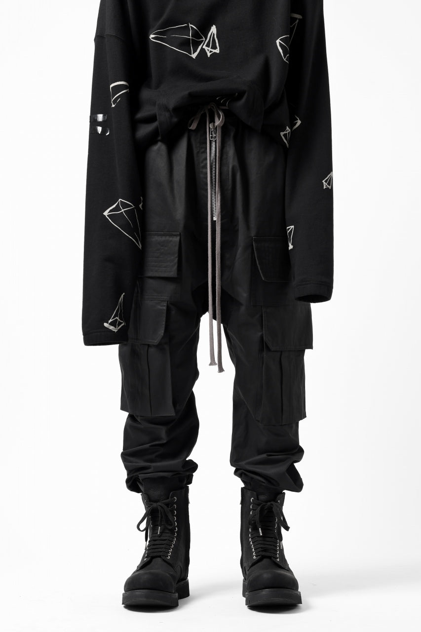 Load image into Gallery viewer, A.F ARTEFACT FRONT ZIP CARGO SAROUEL EASY PANTS (BLACK)