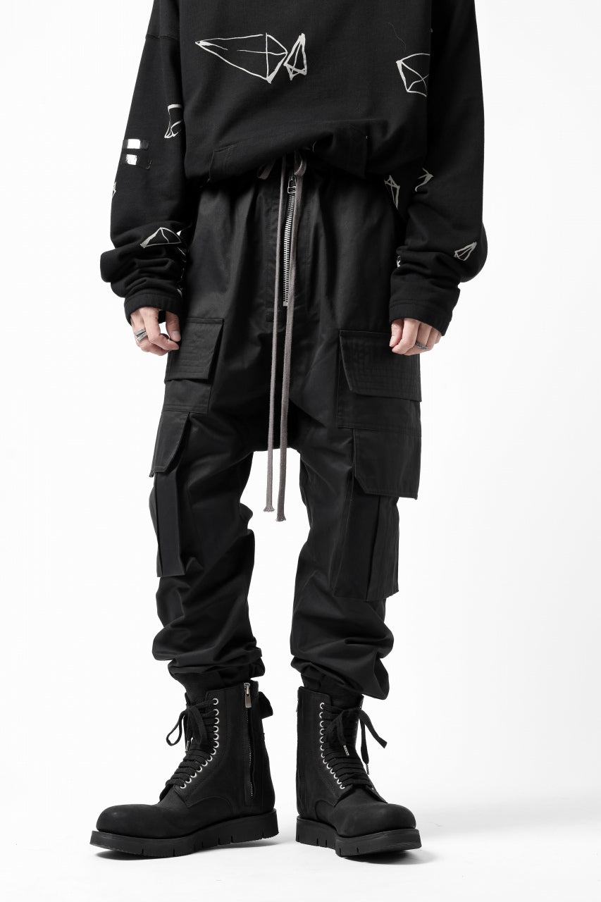 Load image into Gallery viewer, A.F ARTEFACT FRONT ZIP CARGO SAROUEL EASY PANTS (BLACK)