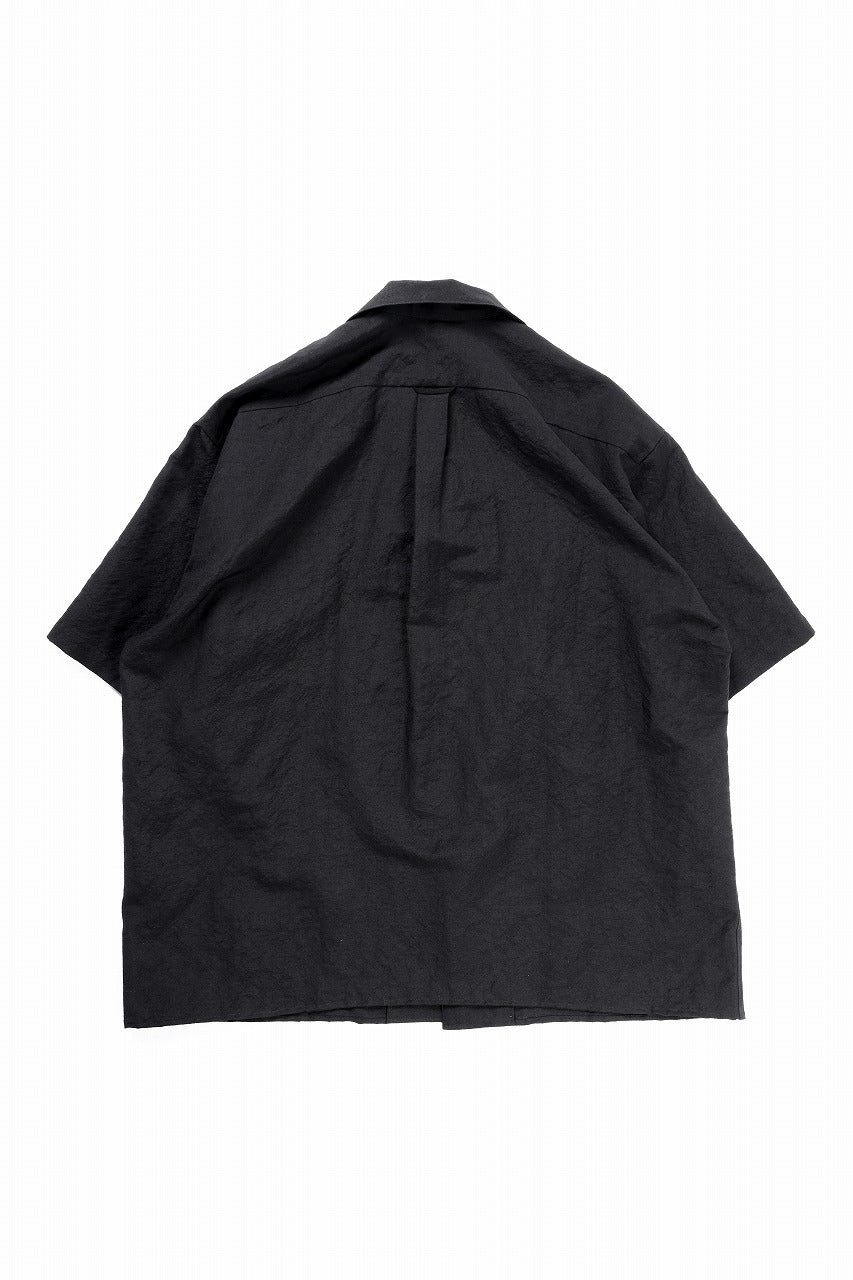 Load image into Gallery viewer, sus-sous open collar S/S shirt / L/W tumbler (BLACK)