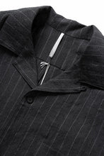 Load image into Gallery viewer, sus-sous open collar S/S shirt / L/W tumbler (CHARCOAL STRIPE)