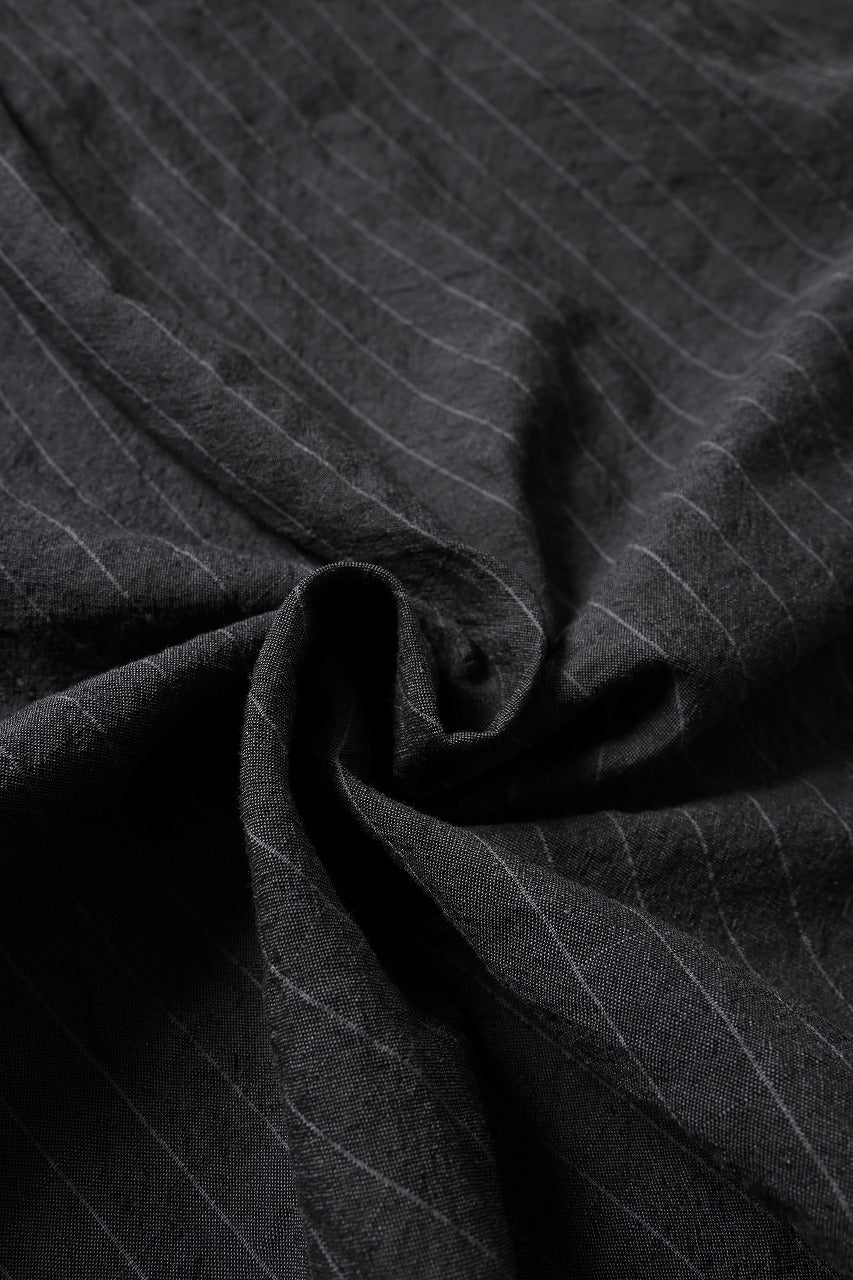 Load image into Gallery viewer, sus-sous open collar S/S shirt / L/W tumbler (CHARCOAL STRIPE)