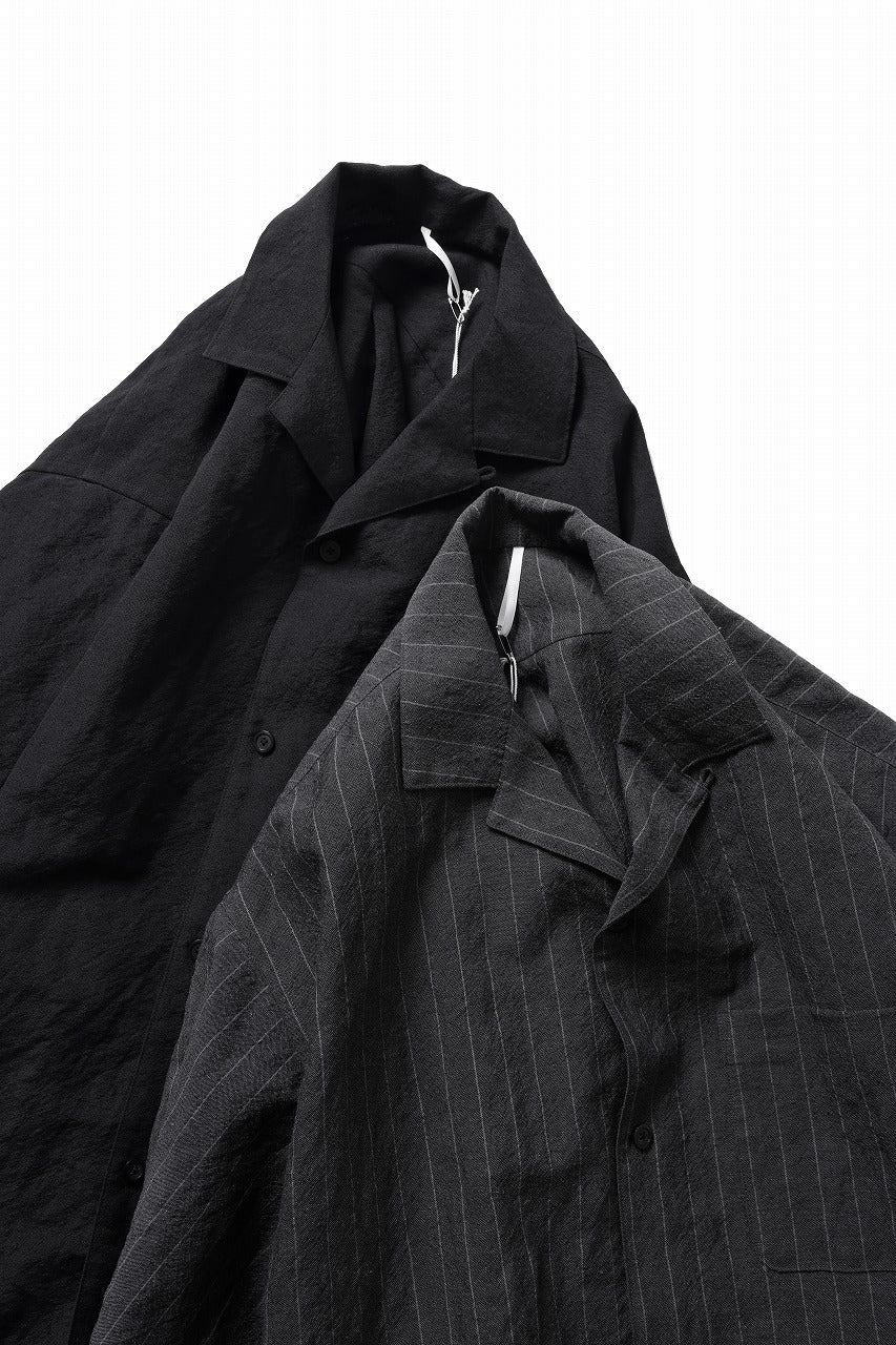 Load image into Gallery viewer, sus-sous open collar S/S shirt / L/W tumbler (BLACK)