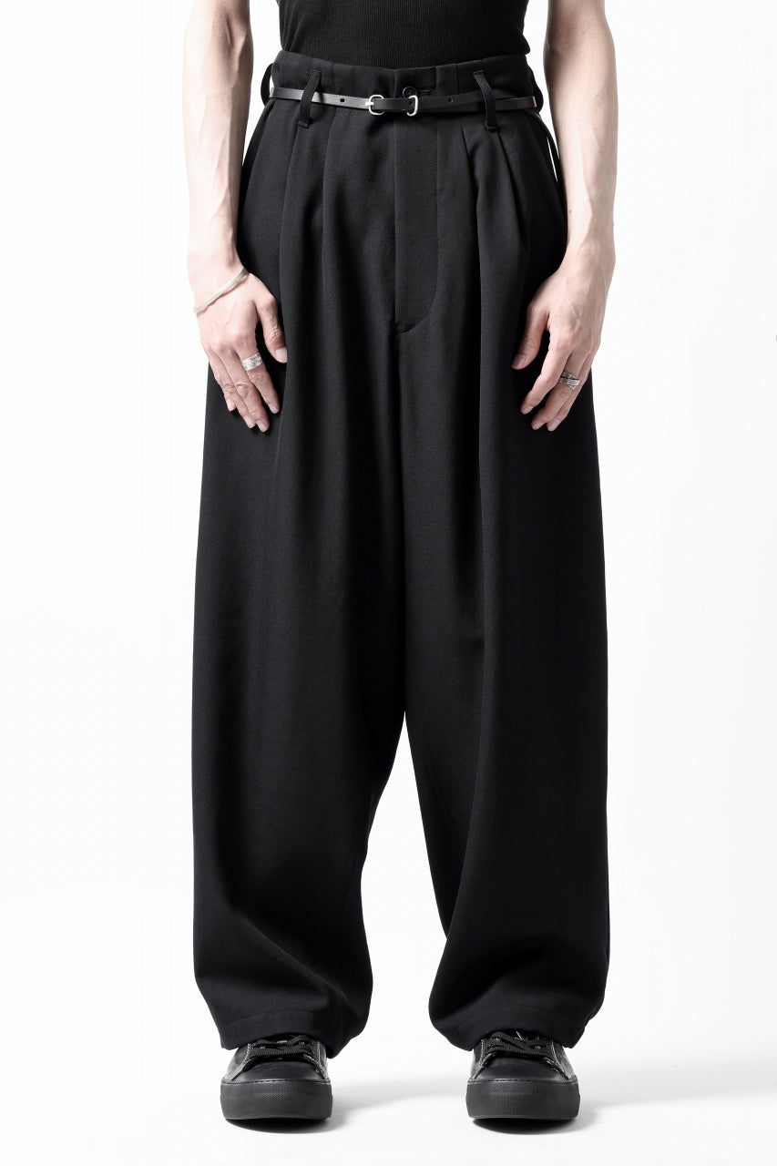 画像をギャラリービューアに読み込む, Y's for men 3TUCKS WIDE TAPERED PANTS / CLASSIC WOOL GABADINE (BLACK)