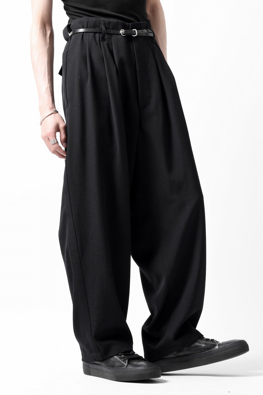 画像をギャラリービューアに読み込む, Y's for men 3TUCKS WIDE TAPERED PANTS / CLASSIC WOOL GABADINE (BLACK)