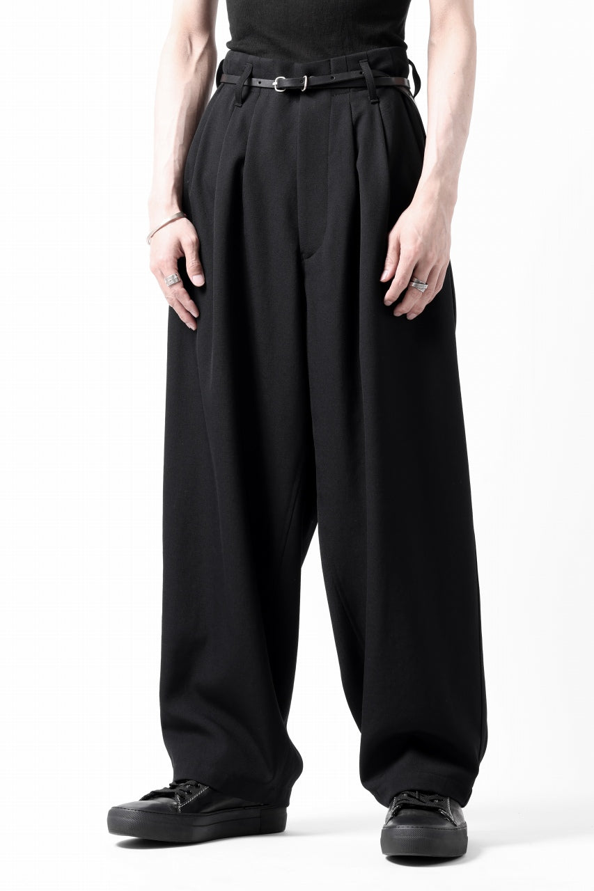 画像をギャラリービューアに読み込む, Y's for men 3TUCKS WIDE TAPERED PANTS / CLASSIC WOOL GABADINE (BLACK)