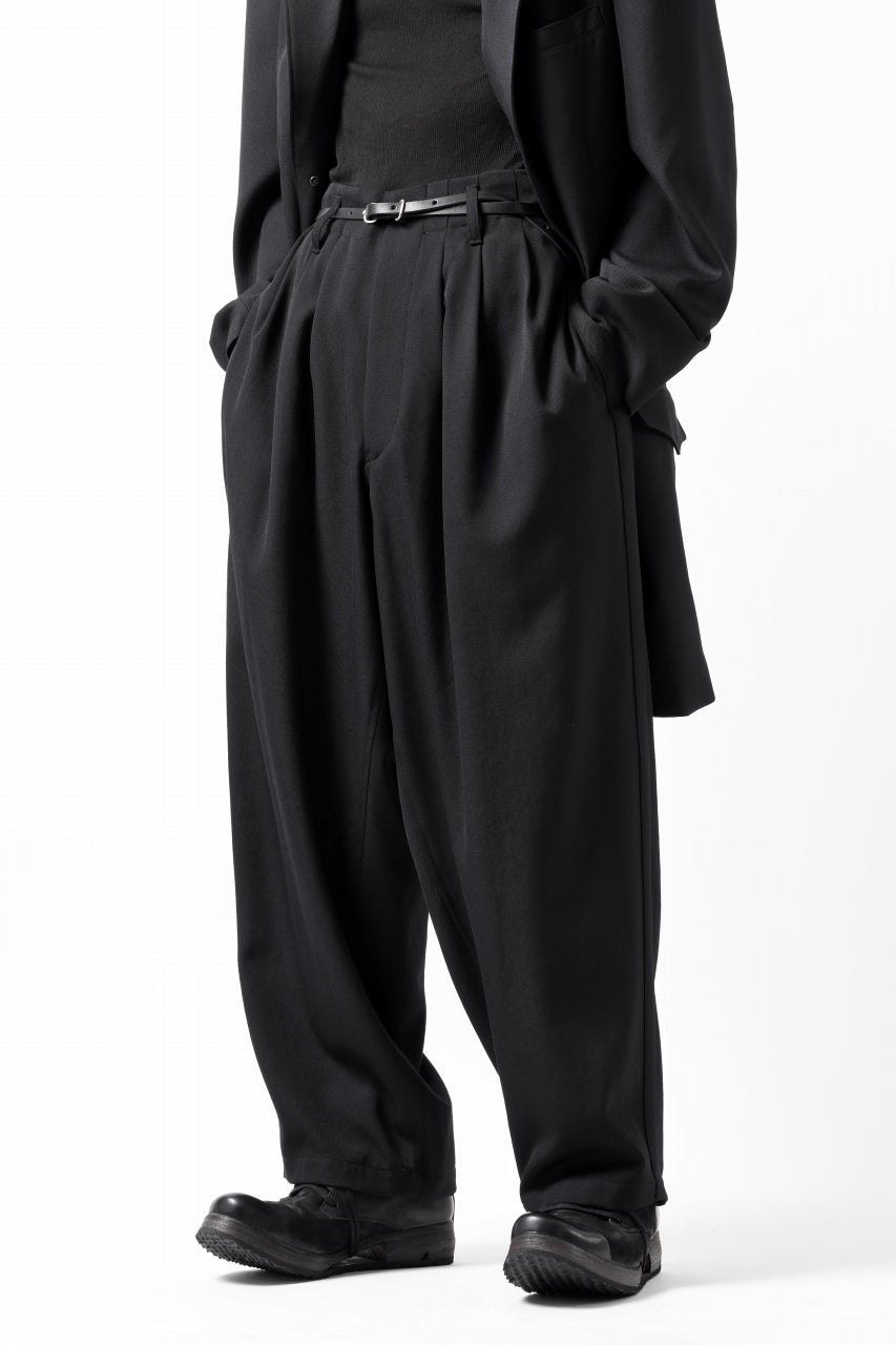 画像をギャラリービューアに読み込む, Y's for men 3TUCKS WIDE TAPERED PANTS / CLASSIC WOOL GABADINE (BLACK)