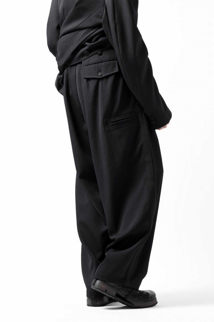画像をギャラリービューアに読み込む, Y's for men 3TUCKS WIDE TAPERED PANTS / CLASSIC WOOL GABADINE (BLACK)