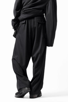 画像をギャラリービューアに読み込む, Y's for men 3TUCKS WIDE TAPERED PANTS / CLASSIC WOOL GABADINE (BLACK)