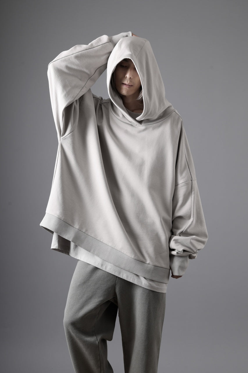 thom/krom EXTRA OVERSIZED FIT HOODIE / ELASTIC COTTON SWEAT (SILVER)