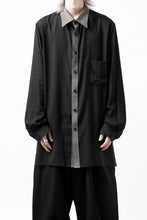 画像をギャラリービューアに読み込む, Y's for men SWITCHING COLLAR-PLACKET SHIRT / CELLULOSE LINEN (BLACK)