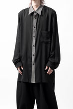 画像をギャラリービューアに読み込む, Y's for men SWITCHING COLLAR-PLACKET SHIRT / CELLULOSE LINEN (BLACK)