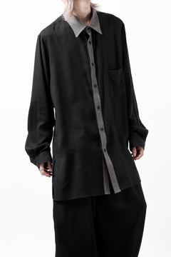 画像をギャラリービューアに読み込む, Y's for men SWITCHING COLLAR-PLACKET SHIRT / CELLULOSE LINEN (BLACK)