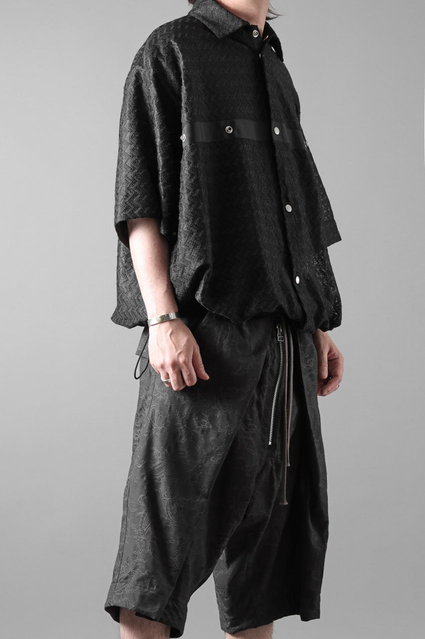 画像をギャラリービューアに読み込む, A.F ARTEFACT ZIP FOLDING TUCK SHORTS / PAISLEY JACQUARD (BLACK)