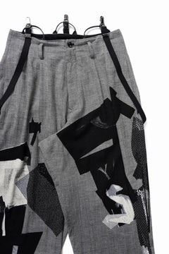 画像をギャラリービューアに読み込む, Y's SUSPENDER PANTS / COLLAGE HOUNDTOOTH (GREY)