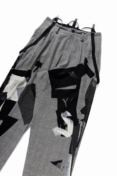 画像をギャラリービューアに読み込む, Y's SUSPENDER PANTS / COLLAGE HOUNDTOOTH (GREY)