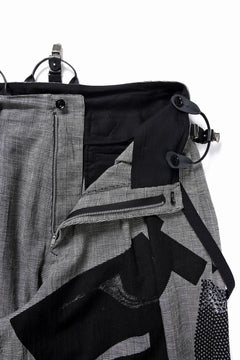 画像をギャラリービューアに読み込む, Y's SUSPENDER PANTS / COLLAGE HOUNDTOOTH (GREY)