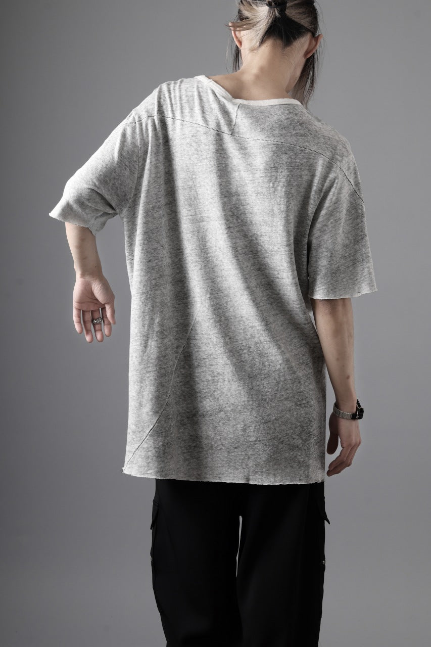 画像をギャラリービューアに読み込む, thom/krom SLIM FIT SHORT SLEEVE TEE / LINEN COTTON JERSEY (CREAM T10)